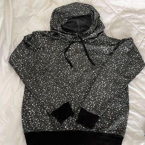 Material Girl top. Dark grey with shiny spots.